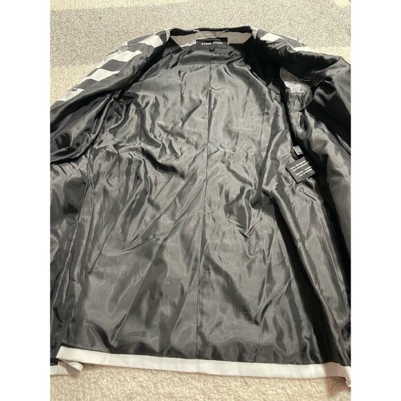 Black Rivet Women's Small Double Breasted Striped Jacket Black White peacoat - Picture 4 of 12